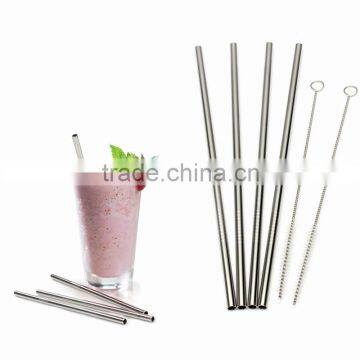 Reusable Straight Drinking Straw, Stainless Steel Beverage Straws With Cleaning Brush for Juice Cocktail Beverage photo-2