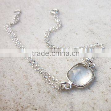 Hotselling Stainless Steel Ladies Big Natural Stone Bracelet