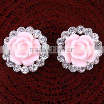 Floral Patterned Diamond Rhinestones With Chiffon Flower DIY Hair Accessories photo-3