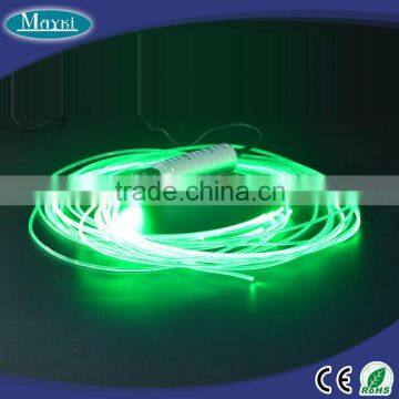 Color fiber optic light kit for car decoration with soft side emitting fiber and illustrator