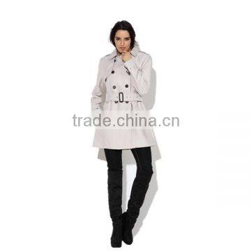 PRETTY STEPS 2015 Elegant Utterly Classic Flattering Waist Tie Double-breasted Front Women's Winter Trench Coat