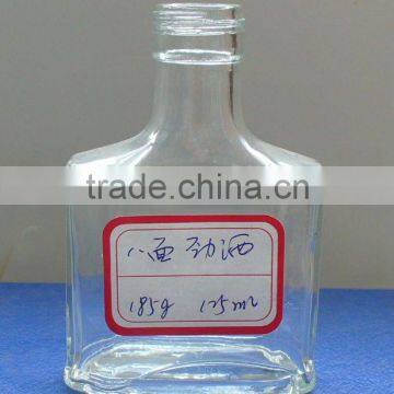 mini 125ml clear square liquor glass bottle