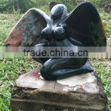 Zimbabuwe stone 3870 Title About to Fly H 31cm by W51cm Afric stone carving