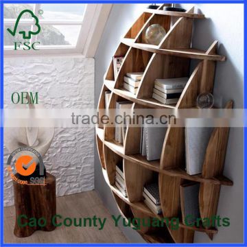 art minds wood round wall shelf wall wooden book shelf