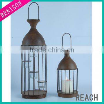 Outdoor Hanging Swirl Candle Holder Bird Cage