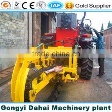 New type wheeled type trench ditching digger integrated machine