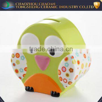 Promotional ceramic hand made animal chicken coin bank wholesale