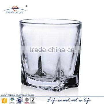 square shape high quality clear double old fashioned glass