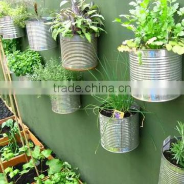 Galvanized Herb Planter | Galvanized Hanging metal flower planters for home