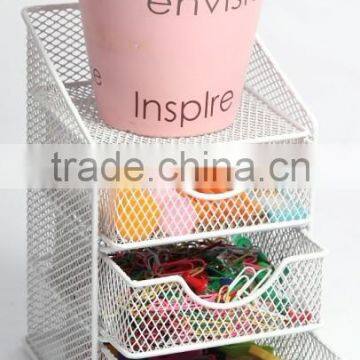 Metal Mesh 4 Tier Wire Office Stationery Desk Drawer Organizer/Desk Storage Drawer Organizer photo-2