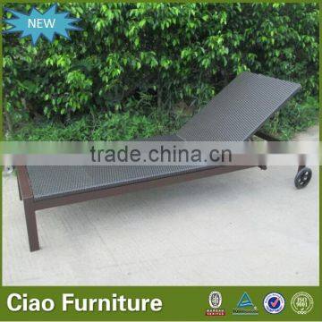 Foshan China furniture plastic rattan beach lounge chair