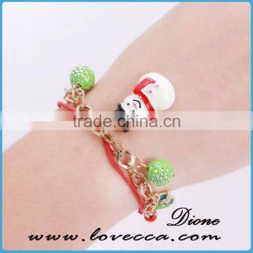 Christmas Snowman Gift Jewelry Bead Charm Bracelets With Christmas Elements photo-3