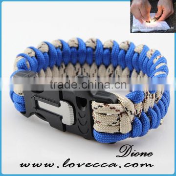 Small MOQ Cheap Firestarter Christmas Paracord Green Survival Bracelet