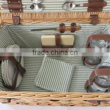 Romantic Wicker Basket Cane Western Picnic Basket for Camping photo-4