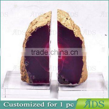 2017 White Wooden Frame Shadow Box Wall Art With Blue Agate Stone photo-2