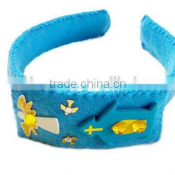 2017 Hot new bestselling product wholesale alibaba Blue Felt Headband with angel made in China