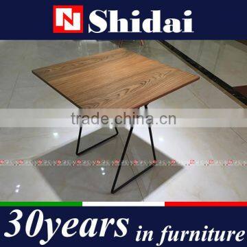 Rustic Coffee Table Natural Walnut Finished Wood Top Black Steel Metal Base TA-828L TA-828S photo-5