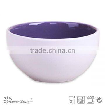 stoneware bowls with purple white color dinnerware 5.5 inch stoneware two-tone color bowls