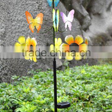 Free Sample 2017 New Design Solar Garden Stake for Garden Decoration Metal Wind Spinner photo-2