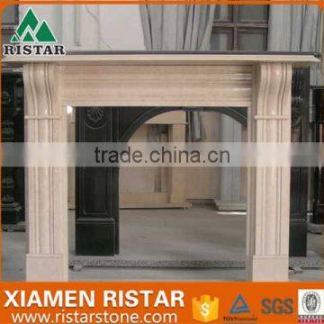 For sale natural yellow marble fireplace surround mantel RST-FP-DLS107