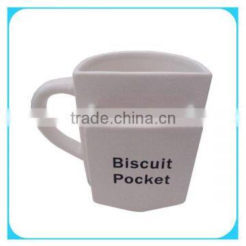 ceramic mug with cookie holder