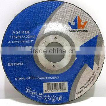 4.5" (115x6x22.2mm) Depressed Center Resin Bonded Reinforced Grinding Wheel For Metal photo-4