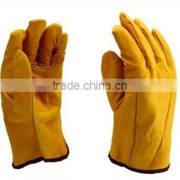 Yellow Cow Grain Leather Driver glove