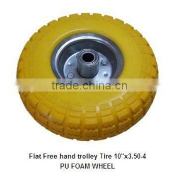 Steel Rim PU Foam Trolley Wheel 4.10/3.50-4