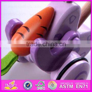 2015 Cartoon Hand Push Animal Toy for Kid,Christmas Wooden Baby Push Along Rabbit Toy,Wholesale Wooden Pull and Push Toy W05A012 photo-3