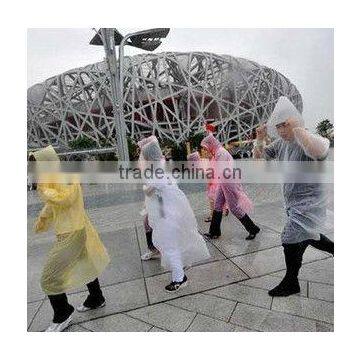 Colored disposable raincoats for outdoor events