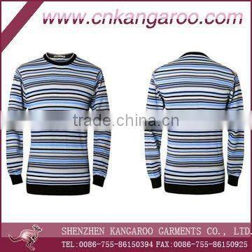 2013 spring mens round neck longsleeves pinstriped T-shirts