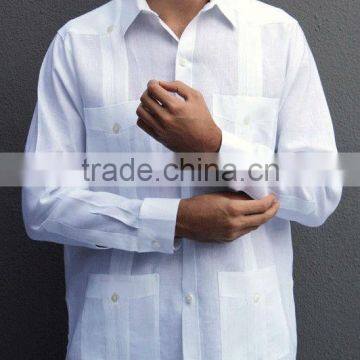 Traditional Linen Guayabera Shirts Men White Wedding Guayabera shirts