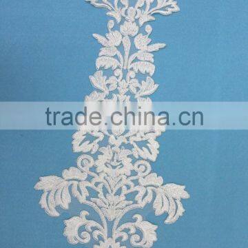 New design fashion beautiful cord embroidery design lace flower curtain