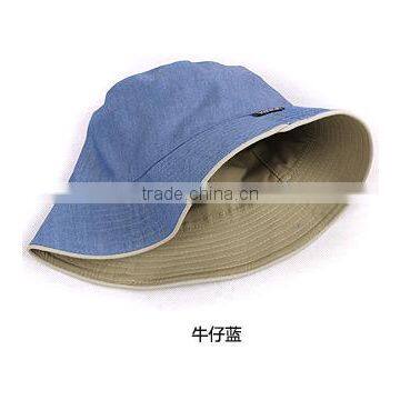 Factory Direct Top Quality Bucket Chrome Double Sided Cotton Fisherman Plain Denim Cap photo-4