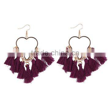 Bohemian Jewelry Nylon Colorful Tassel Charms Earrings for Women photo-4