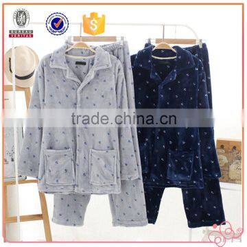 Wholesale Breathable flannel custom design sleepwear mens pajamas