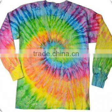 Colortone Womens/Ladies, Mens Tie Dye Long Sleeve T-Shirt, Rainbow Tie-Dye Long Sleeve Lightweight Dry Fit PerformanceT-Shirts