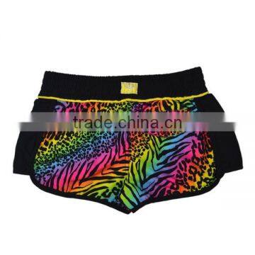 Unique 100% Polyester Rainbow Design Women Boardshorts photo-3