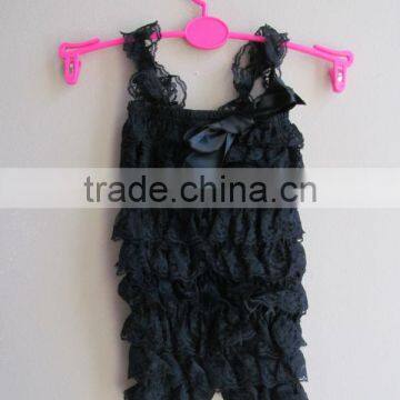 2013 High Quality Black Lace Petti Romper for Baby Girls Lovely Lace Petti Romper for Baby Girls