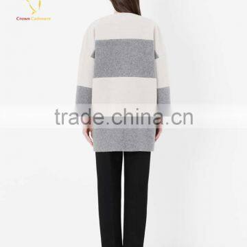 Classic Crew Neck Cashmere Overcoat Womens Winter Coat Wool photo-3