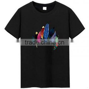 1pcs Order Accept Custom High Quality Blank Men Plain Print 100% Cotton Black T shirt