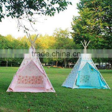 ShiJ Tipi Cotton Canvas Print Kids Teepee Tent photo-6