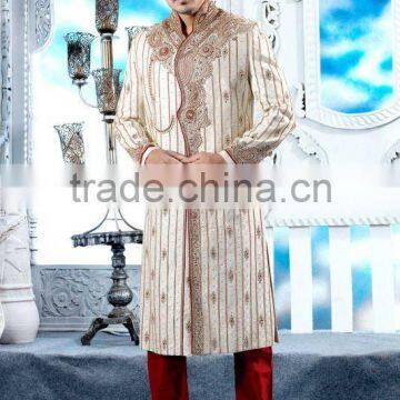 Cream Brocade Fabric Royal Designer Sherwani