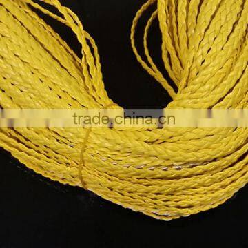 DIY jewelry wire PU leather rope color braided rope wholesale three strands braided 5mm flat leather rope (100 m / roll)