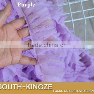 Double Layer Mesh Ruffled Ribbon Trim for Skirt Decoration 5 cm Wide 10 Colors for Choice photo-3