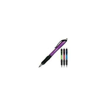 Promotional Excel Grip pen with curved black clip.