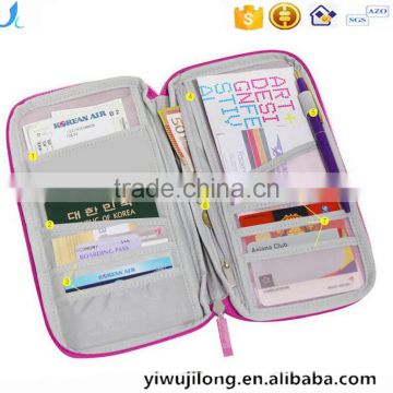 Travel flat credit card money passport handy fabric case holder wallet