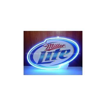 T129 MILLER LATE handicrafted real glass tube neon signs for store display and advertising.