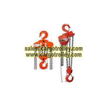 Manual chain hoist capacity and features