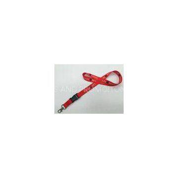 Nice Looking Dye Sublimation Lanyards / Black And Red Lanyard For School Id